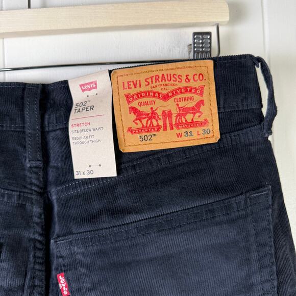 New men’s‎ black Levi’s corduroy jeans, Size 31 x 30 502 stretch taper - Picture 7 of 10